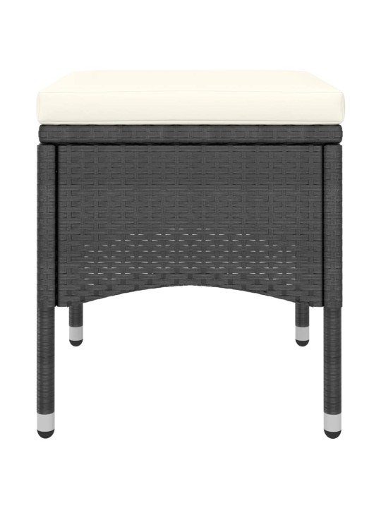 5dílný zahradní bistro set polyratan a masivní akácie černý