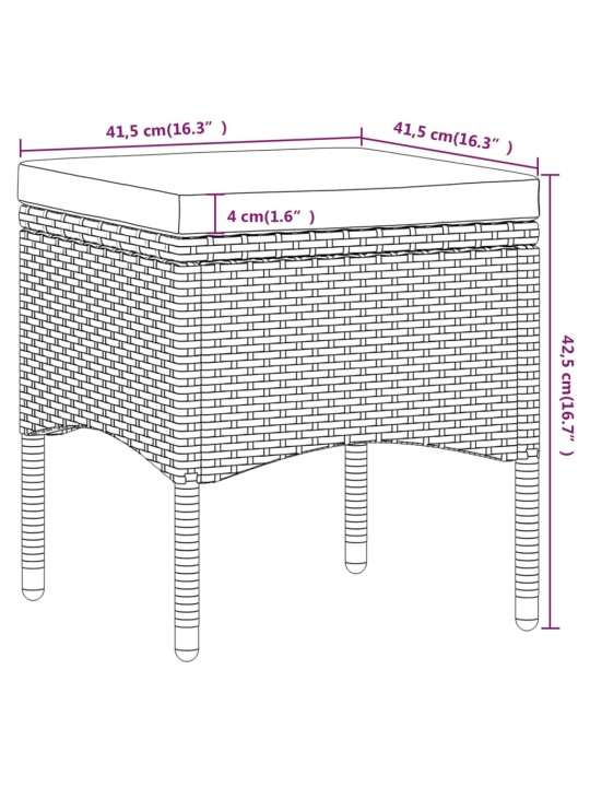 5dílný zahradní bistro set polyratan a masivní akácie černý
