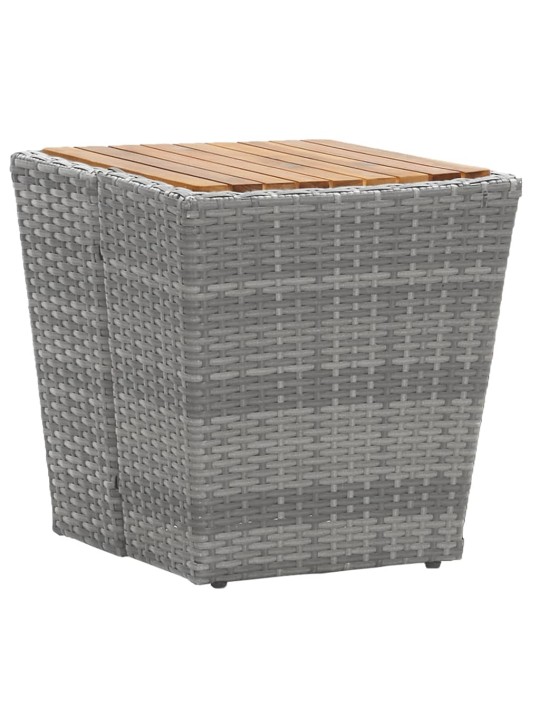 5dílný zahradní bistro set polyratan a masivní akácie šedý