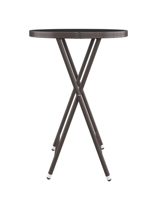 3dílný zahradní bistro set polyratan a tvrzené sklo hnědý