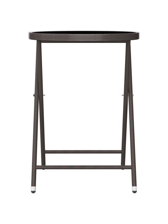 3dílný zahradní bistro set polyratan a tvrzené sklo hnědý