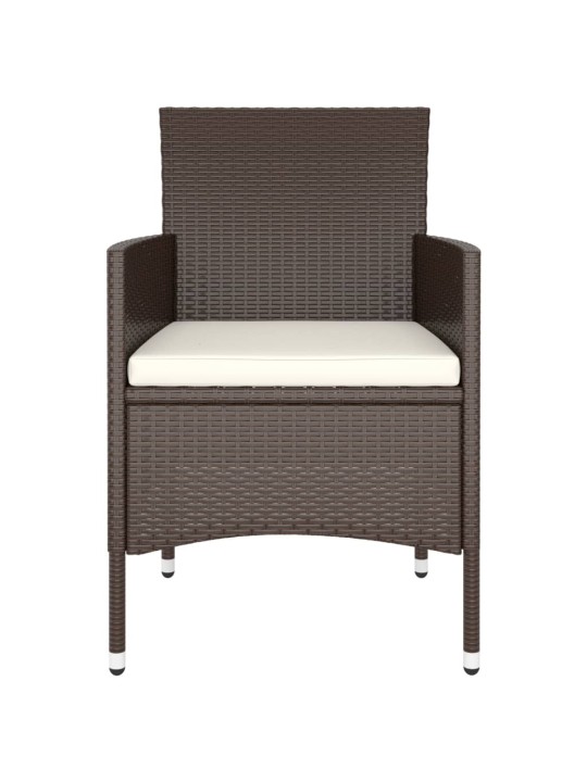 5dílný zahradní bistro set polyratan a tvrzené sklo hnědý