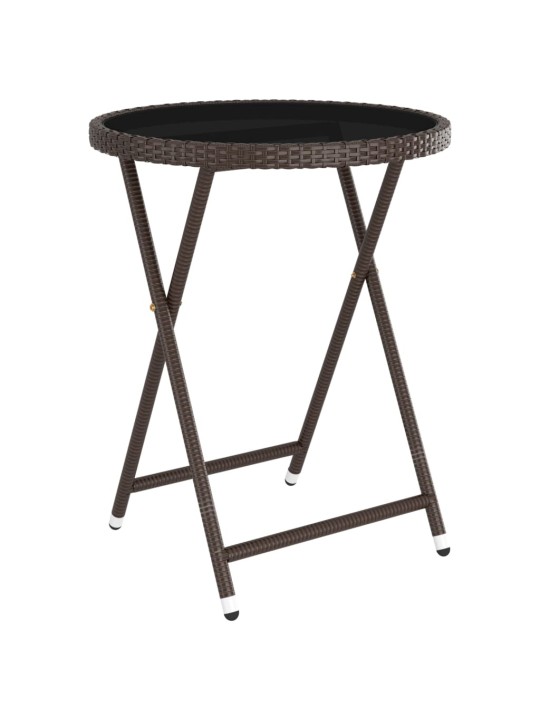 5dílný zahradní bistro set polyratan a tvrzené sklo hnědý