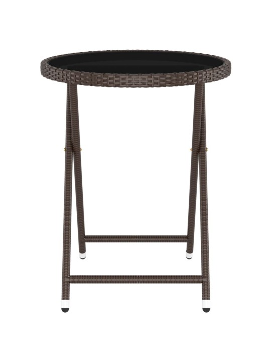 5dílný zahradní bistro set polyratan a tvrzené sklo hnědý