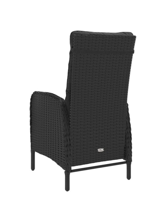 9dílný zahradní jídelní set polyratan a sklo černý
