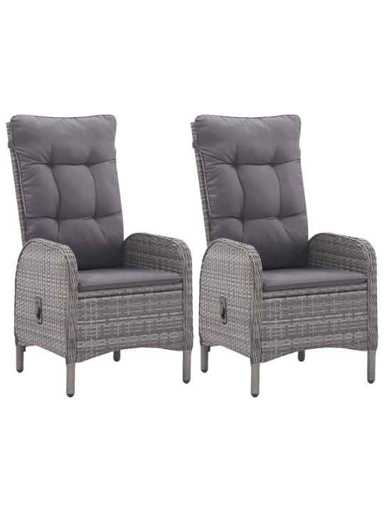 3dílný zahradní bistro set polyratan a sklo šedý