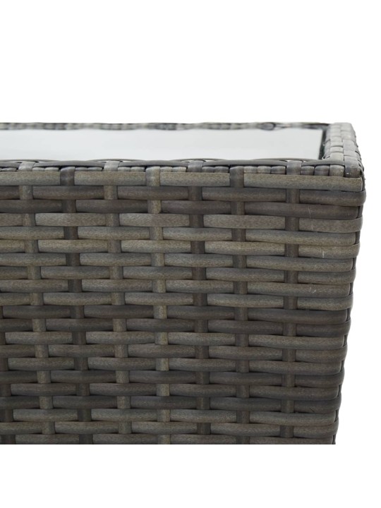 3dílný zahradní bistro set polyratan a sklo šedý