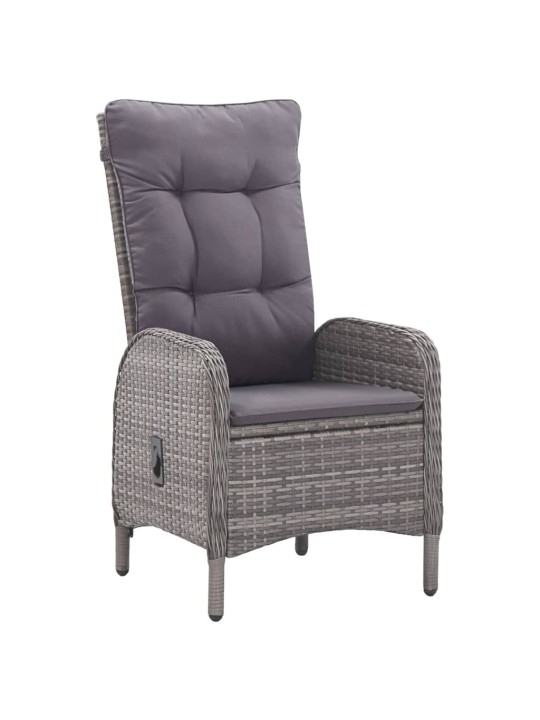 3dílný zahradní bistro set polyratan a sklo šedý