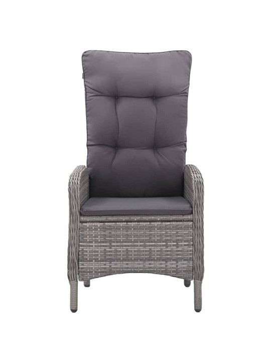 3dílný zahradní bistro set polyratan a sklo šedý
