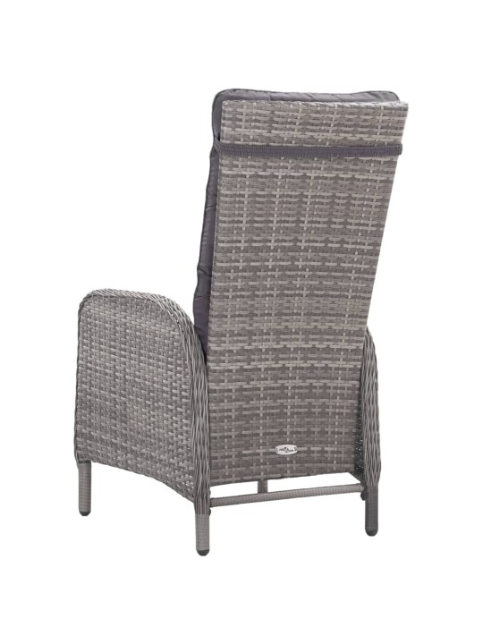 3dílný zahradní bistro set polyratan a sklo šedý
