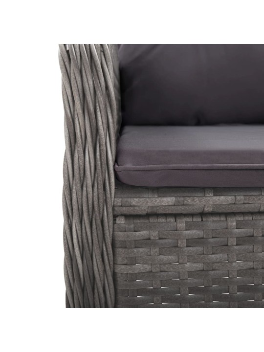 3dílný zahradní bistro set polyratan a akáciové dřevo šedý