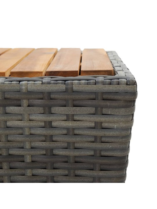 3dílný zahradní bistro set polyratan a akáciové dřevo šedý