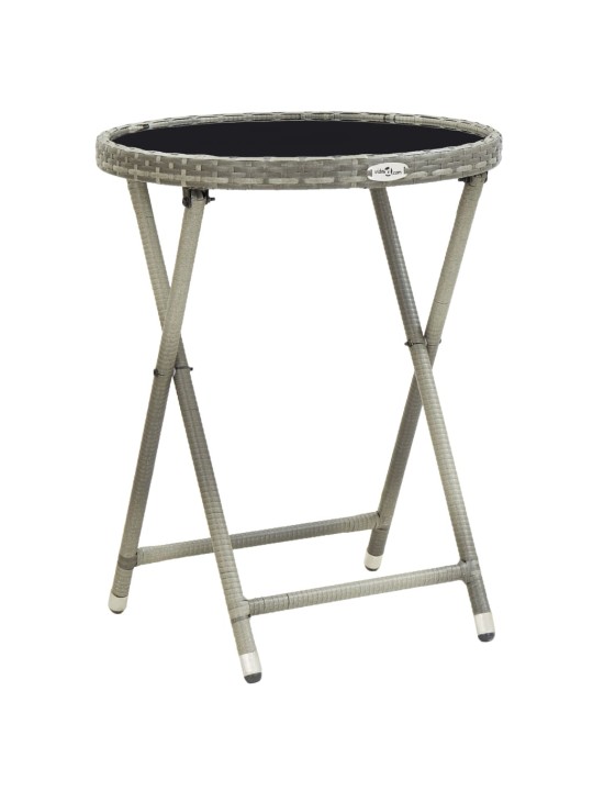 3dílný zahradní bistro set polyratan a sklo šedý