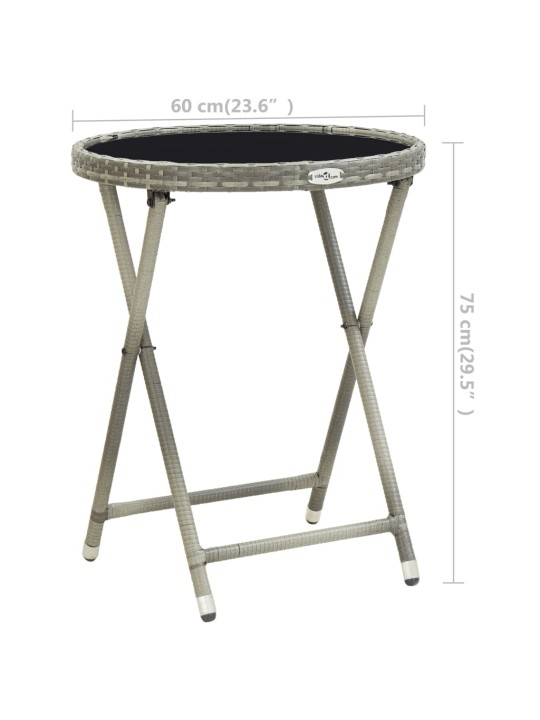 3dílný zahradní bistro set polyratan a sklo šedý