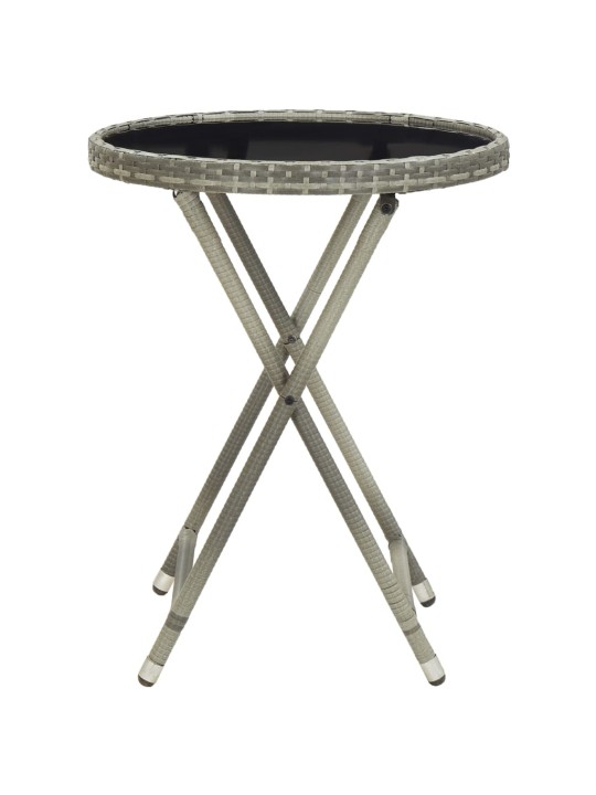 3dílný zahradní bistro set polyratan a sklo šedý