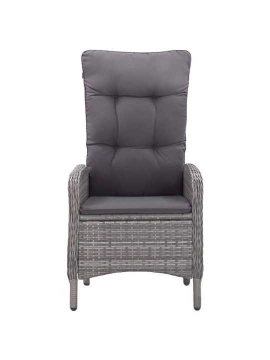 3dílný zahradní bistro set polyratan a sklo šedý
