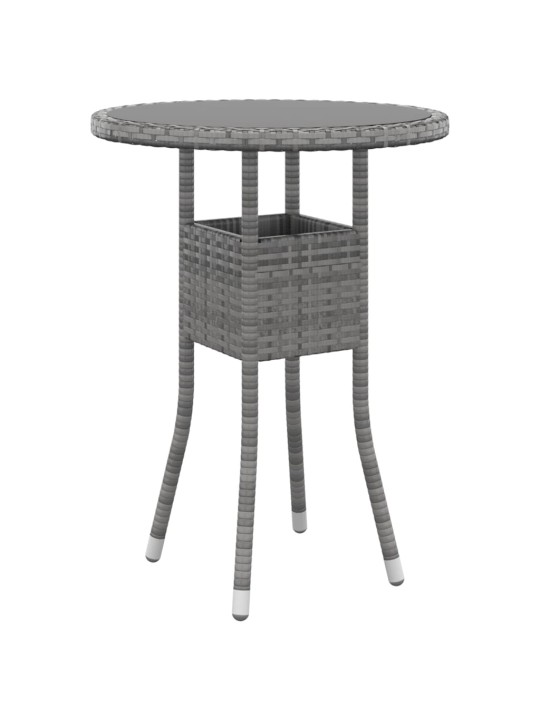 3dílný zahradní bistro set polyratan šedý