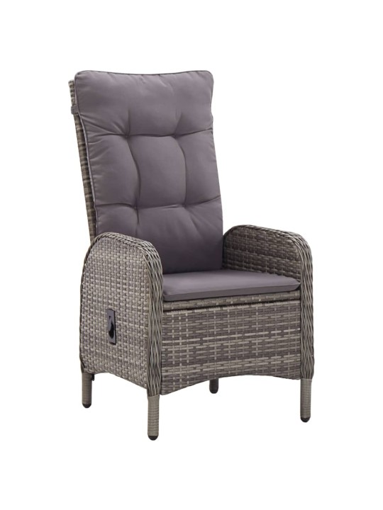 3dílný zahradní bistro set polyratan šedý