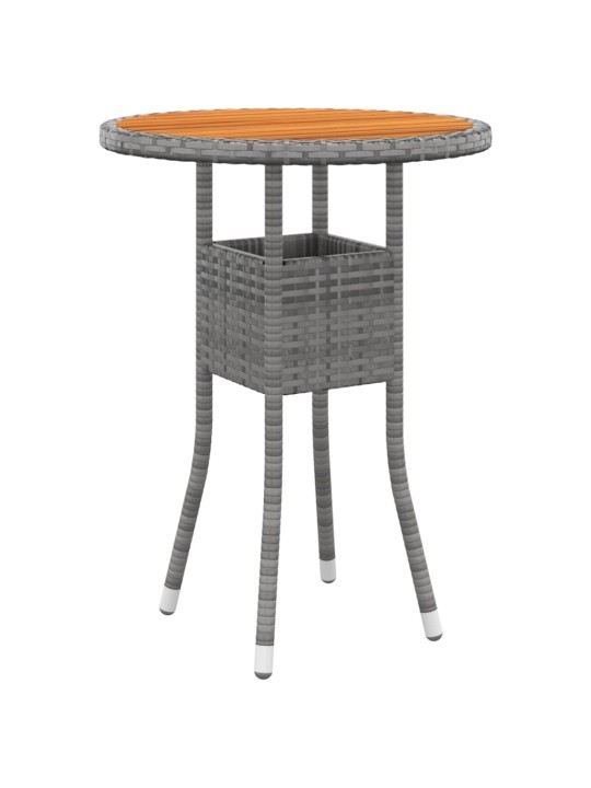 3dílný zahradní bistro set polyratan šedý