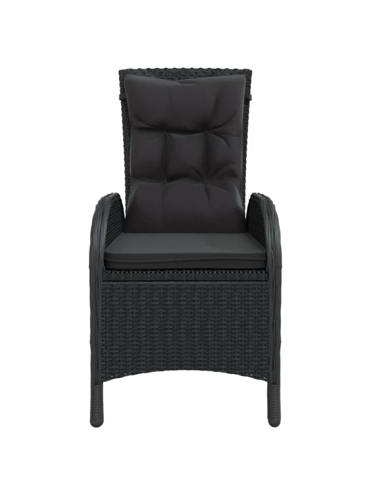 3dílný zahradní bistro set polyratan černý