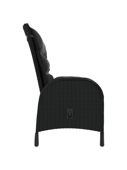 3dílný zahradní bistro set polyratan černý