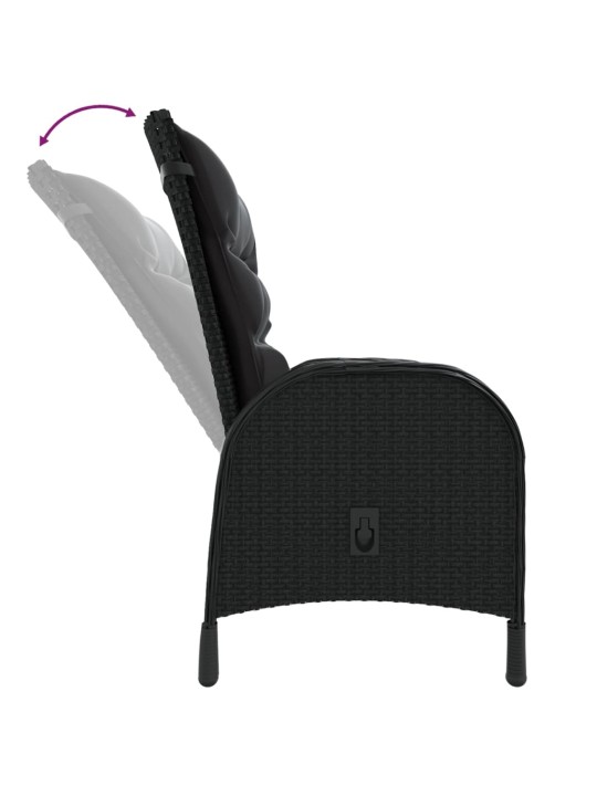 3dílný zahradní bistro set polyratan černý