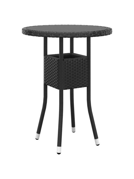 3dílný zahradní bistro set polyratan černý