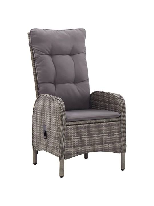 3dílný zahradní bistro set polyratan šedý
