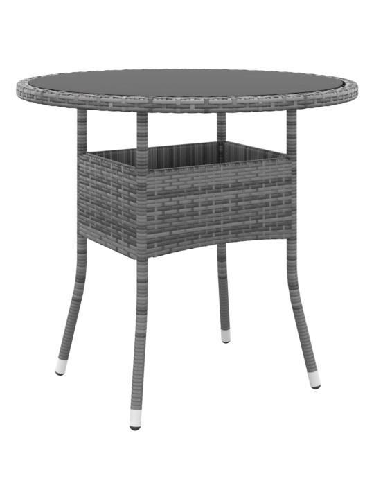 3dílný zahradní bistro set polyratan šedý