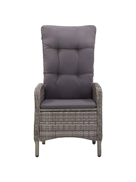 3dílný zahradní bistro set polyratan šedý