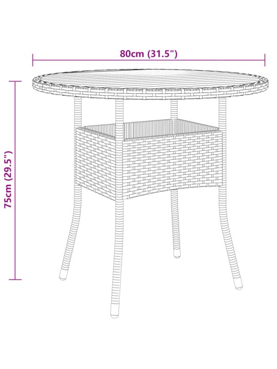 3dílný zahradní bistro set polyratan šedý