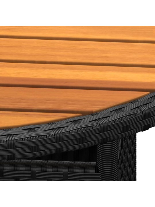 3dílný zahradní bistro set polyratan černý