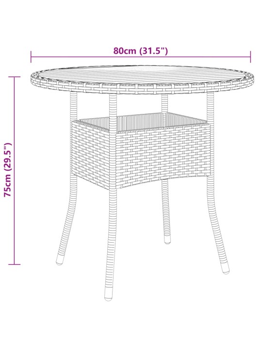 5dílný zahradní bistro set polyratan šedý