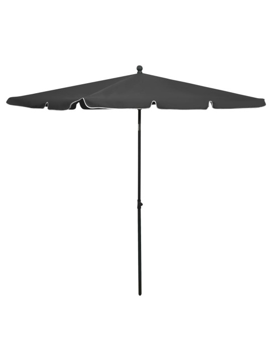 Zahradní slunečník s tyčí 240 x 140 cm antracitový