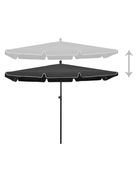 Zahradní slunečník s tyčí 240 x 140 cm antracitový