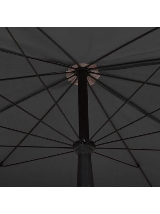 Zahradní slunečník s tyčí 200 x 130 cm antracitový