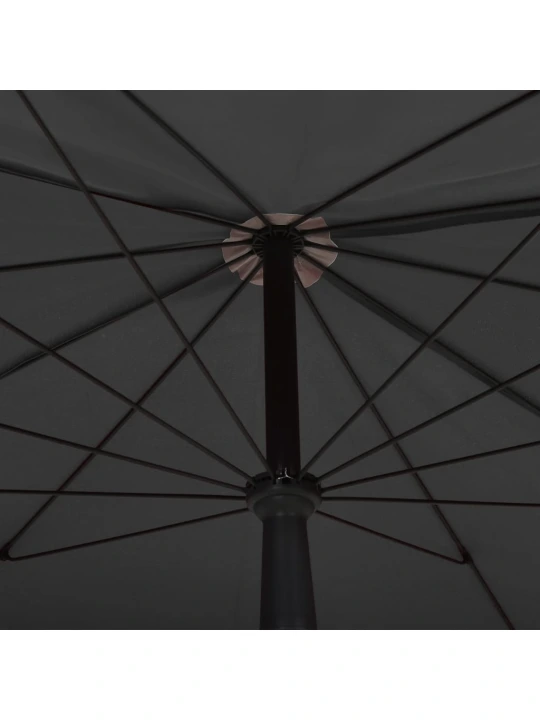 Zahradní slunečník s tyčí 200 x 130 cm antracitový