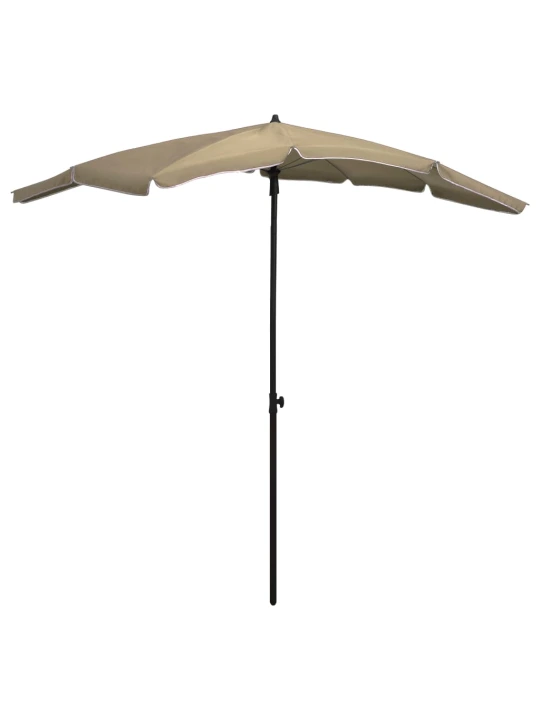 Zahradní slunečník s tyčí 200 x 130 cm taupe