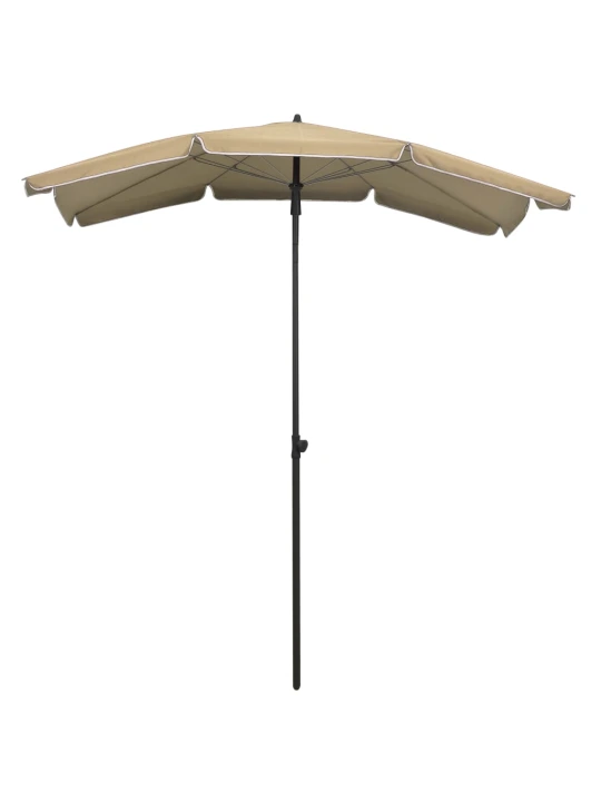 Zahradní slunečník s tyčí 200 x 130 cm taupe