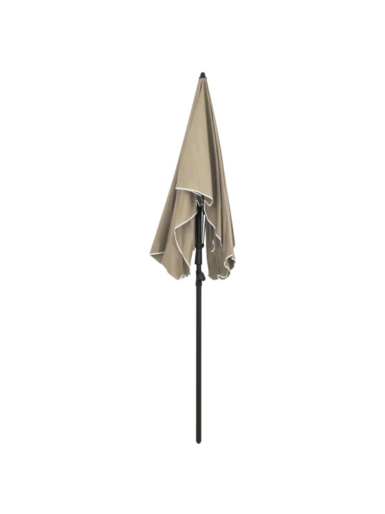 Zahradní slunečník s tyčí 200 x 130 cm taupe