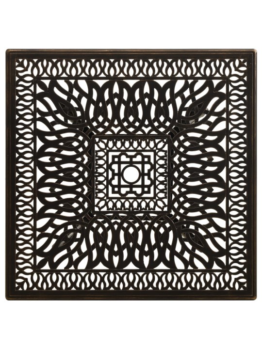 Zahradní stůl bronzový 90 x 90 x 73 cm litý hliník
