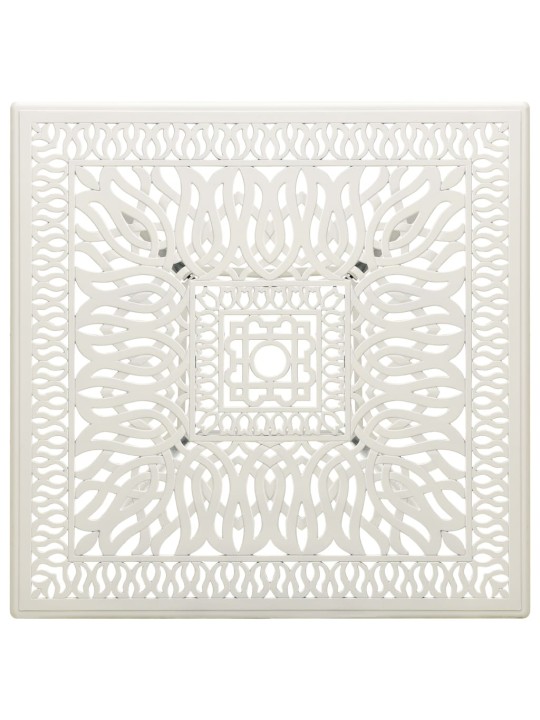 Zahradní stůl bílý 90 x 90 x 73 cm litý hliník