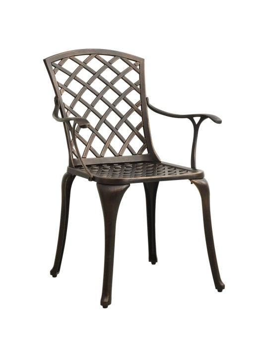 3dílný bistro set litý hliník bronzový