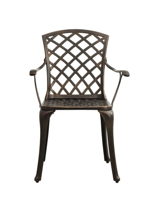 3dílný bistro set litý hliník bronzový