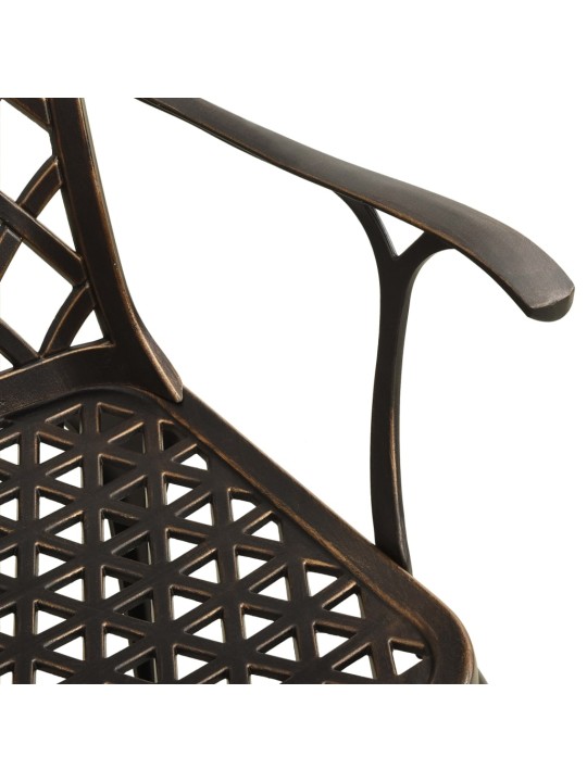 3dílný bistro set litý hliník bronzový