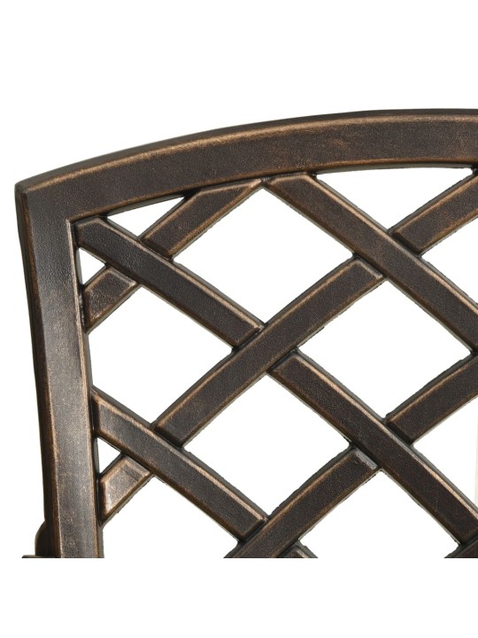 3dílný bistro set litý hliník bronzový