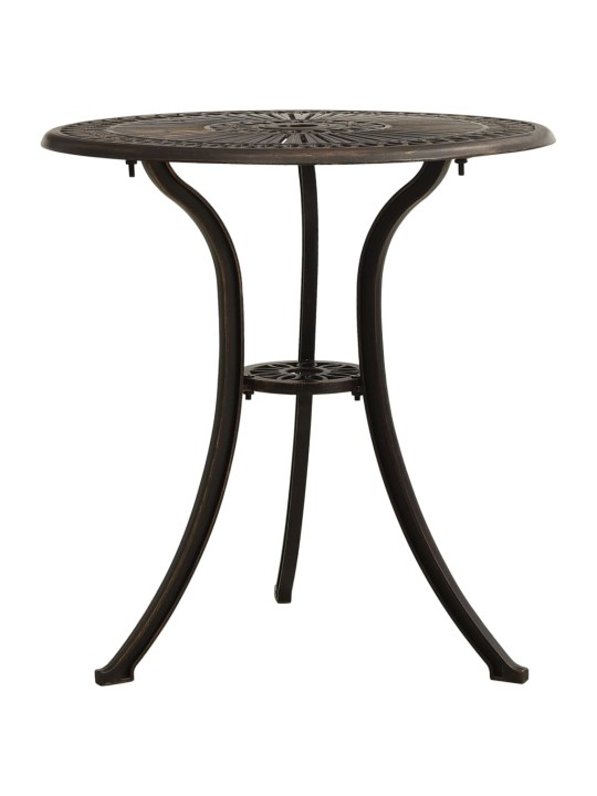 3dílný bistro set litý hliník bronzový