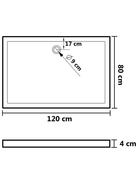 Sprchová vanička s puntíky bílá 80 x 120 x 4 cm ABS