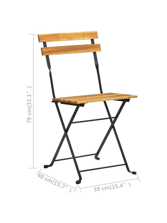 9dílný skládací zahradní jídelní set masivní akáciové dřevo