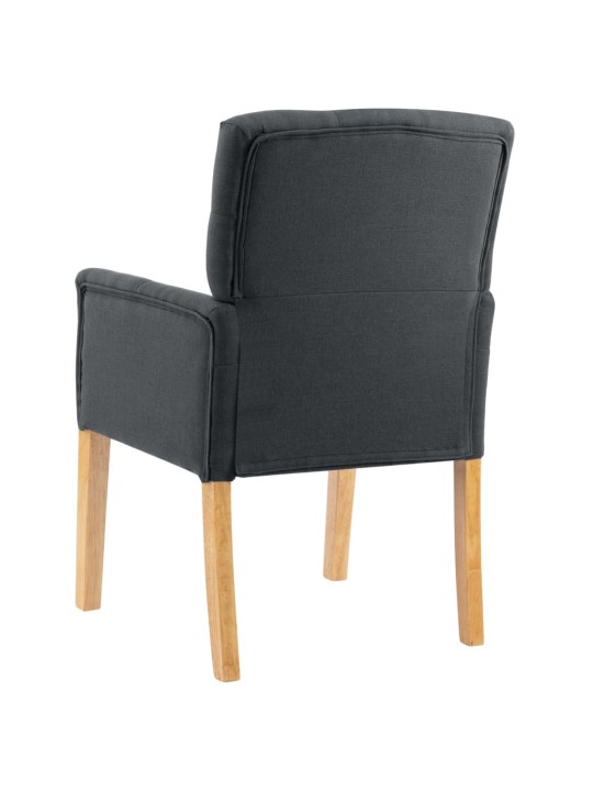 Jídelní židle s područkami 4 ks šedé textil